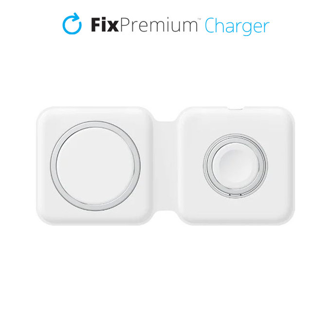 MagSafe Duo για iPhone & Apple Watch | λευκό | white | FixPremium