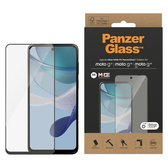 Σκληρυμένο γυαλί UWF για Motorola Moto G13/G23/G53 5G, Μαύρο, PanzerGlass