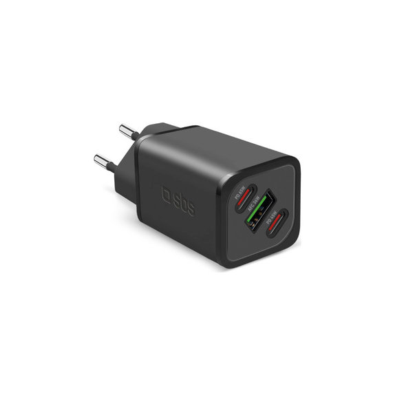 Ταξιδιωτικός αντάπτορας NanoTube 2x USB-C/USB-A, GaN, 65 W PD, μαύρο, SBS