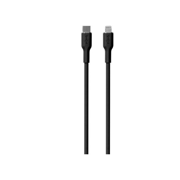 Καλώδιο USB-C / Lightning MFI, 12W, Soft (1.5m), Μαύρο | Black | PURO