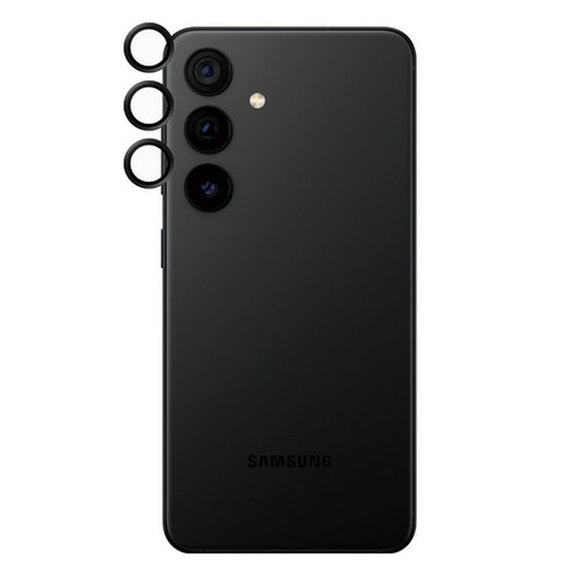 Προστατευτικό Φακού Κάμερας Hoops για Samsung 23, 23+, 24, Μαύρο, Black, PanzerGlass