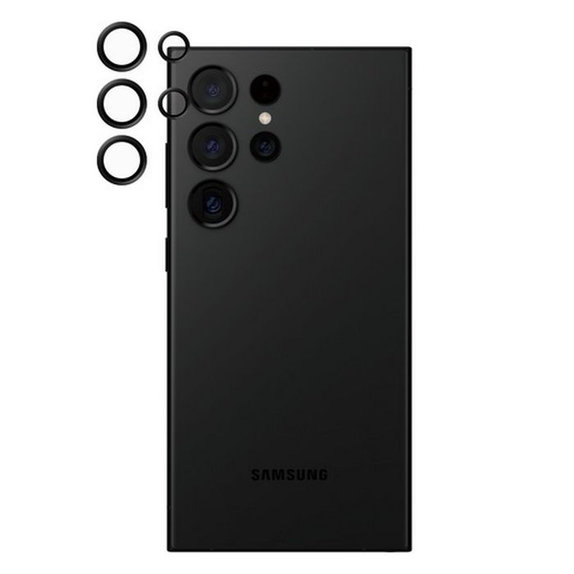 Προστατευτικό Φακού Κάμερας Hoops για Samsung S24 Ultra, Μαύρο, Black, PanzerGlass