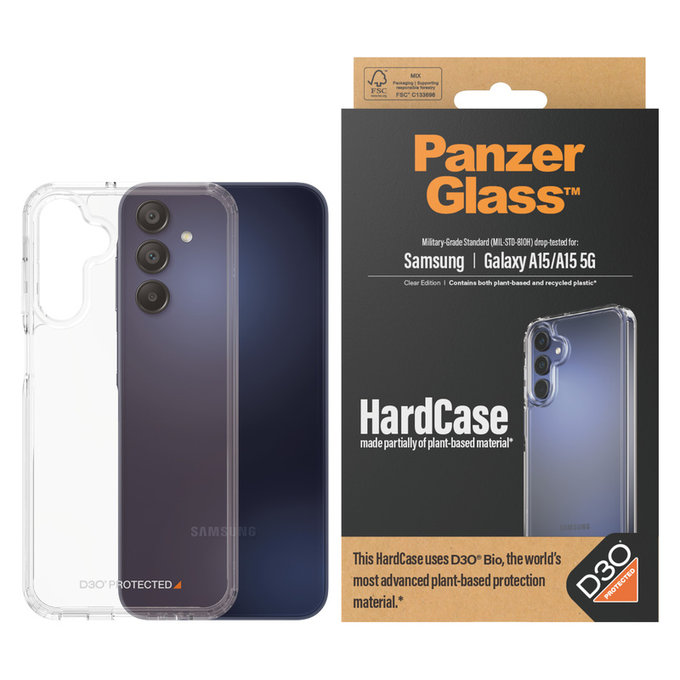Θήκη HardCase D3O για Samsung Galaxy A15/A15 5G, Διάφανο, PanzerGlass