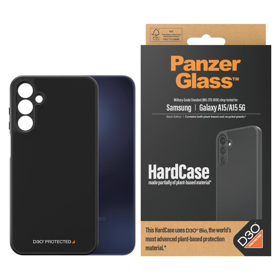 Θήκη HardCase D3O για Samsung Galaxy A15/A15 5G, Μαύρο, PanzerGlass