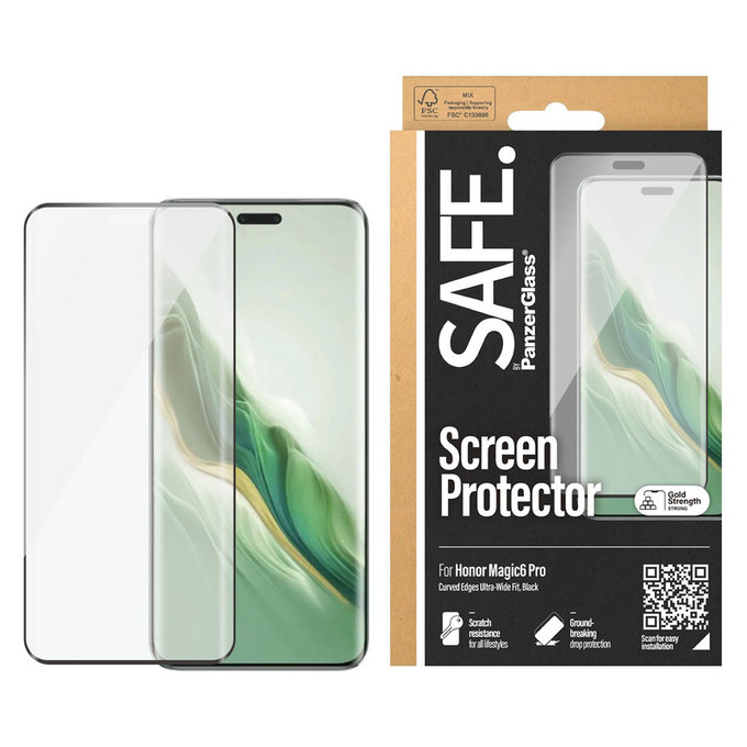 Σκληρυμένο γυαλί UWF για Honor Magic6 Pro, Μαύρο, SAFE by PanzerGlass
