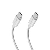 SBS - Πλεχτό καλώδιο USB-C/USB-C, PD, 100W, 1.5m, λευκό