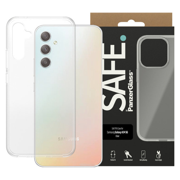 Θήκη TPU για Samsung Galaxy A34 5G, Διάφανο, SAFE by PanzerGlass