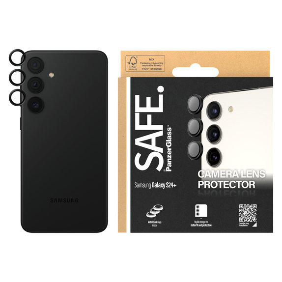 Προστατευτικό φακού κάμερας για Samsung Galaxy S24+, Μαύρο, SAFE by PanzerGlass