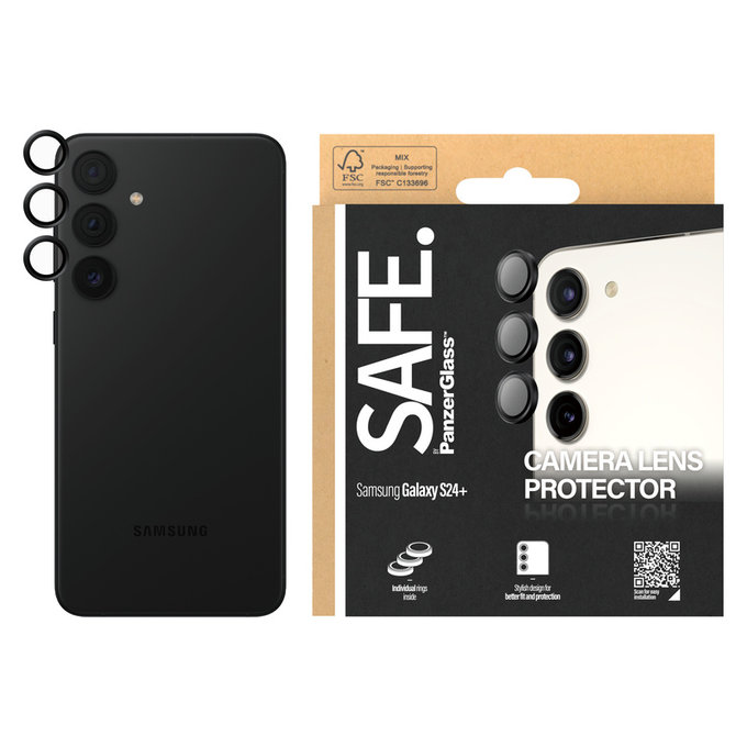 Προστατευτικό φακού κάμερας για Samsung Galaxy S24+, Μαύρο, SAFE by PanzerGlass