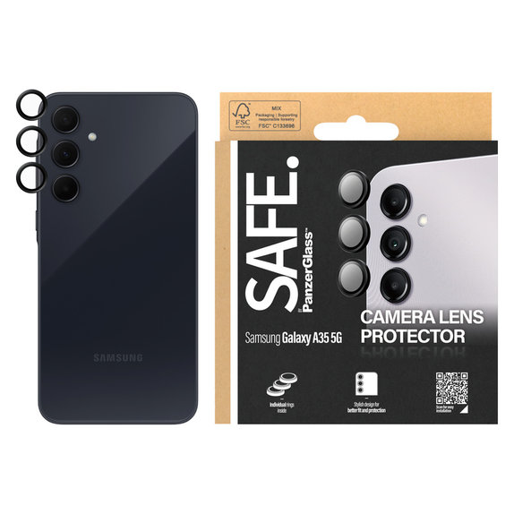 Προστατευτικό φακού κάμερας για Samsung Galaxy A34 5G, Μαύρο, SAFE by PanzerGlass