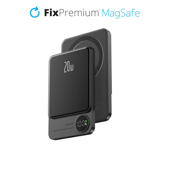 MagSafe PowerBank με LCD 5000mAh | μαύρο | black | FixPremium
