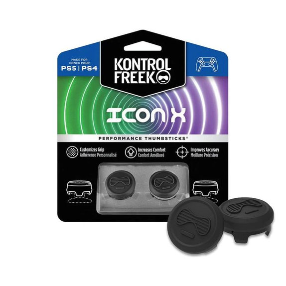 Επεκτεινόμενα Καλύμματα Λαβής Controller PS4/PS5 Icon X | Μαύρο | Black | Kontrol Freek