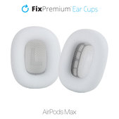 Ανταλλακτικά Μαξιλαράκια Δερματίνης για Apple AirPods Max, Λευκό, White, FixPremium