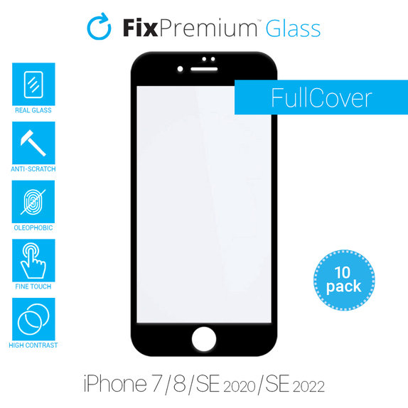 Προστατευτικό Γυαλί για iPhone 7, 8, SE 2020, SE 2022, 10 Pack, FixPremium