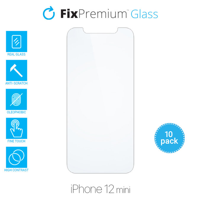 Προστατευτικό Γυαλί για iPhone 12 mini (10 Pack) | FixPremium