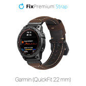 Δερμάτινο Λουράκι για Garmin (QuickFit 22mm) | brown | FixPremium