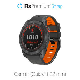 Δίχρωμο Λουράκι Σιλικόνης για Garmin (QuickFit 22mm) | grey | FixPremium