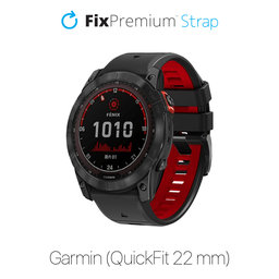 Δίχρωμο Λουράκι Σιλικόνης για Garmin (QuickFit 22mm) | Μαύρο | Black | FixPremium