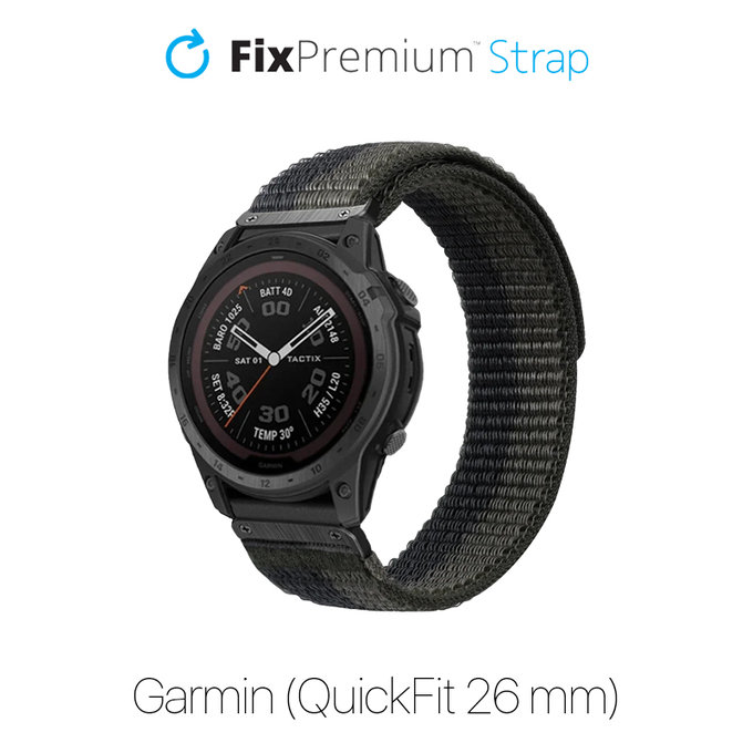 Λουράκι Νάιλον για Garmin (QuickFit 26mm) | grey | FixPremium