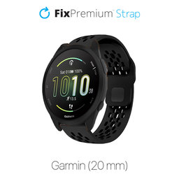 Universal Λουράκι Σιλικόνης για Garmin (20mm) | Μαύρο | Black | FixPremium