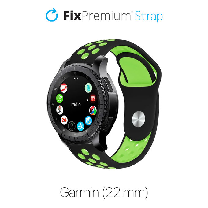 Λουράκι Σιλικόνης Sports για Garmin (22mm) | Μαύρο | Black | FixPremium