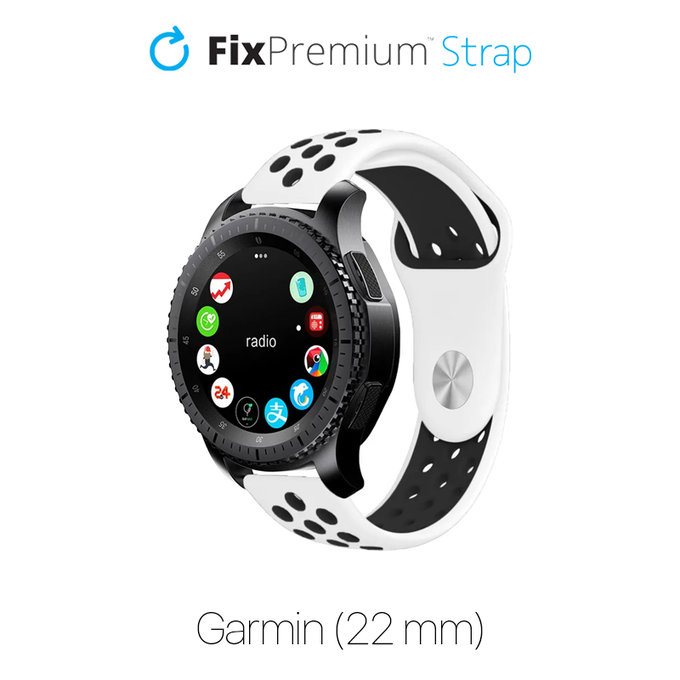 Λουράκι Σιλικόνης Sports για Garmin (22mm) | Λευκό | White | FixPremium
