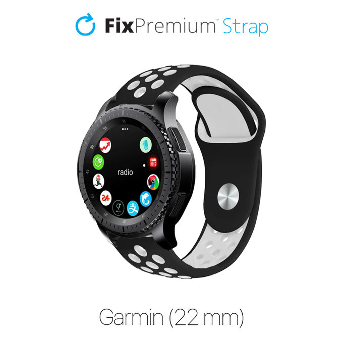 Λουράκι Σιλικόνης Sports για Garmin (22mm) | Μαύρο | Black | FixPremium
