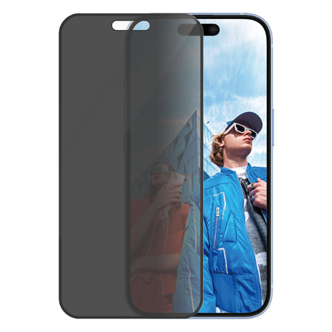 Προστατευτικό Γυαλί UWF Privacy με εφαρμοστή για iPhone 16 | Μαύρο | Black | PanzerGlass
