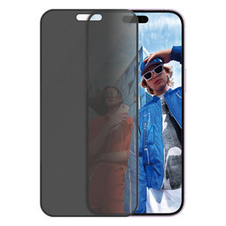 Προστατευτικό Γυαλί UWF Privacy με εφαρμοστή για iPhone 16 Plus | μαύρο | Black | PanzerGlass