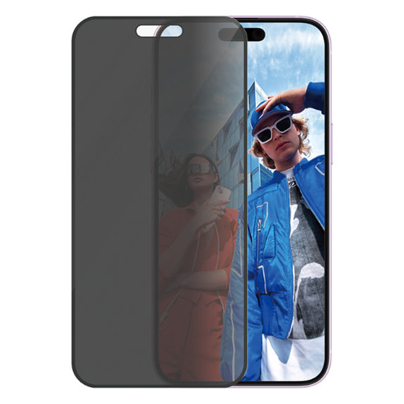Προστατευτικό Γυαλί UWF Privacy με εφαρμοστή για iPhone 16 Plus | μαύρο | Black | PanzerGlass