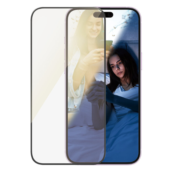 Προστατευτικό Γυαλί UWF Eyecare με εφαρμοστή για iPhone 16 Plus | μαύρο | Black | PanzerGlass