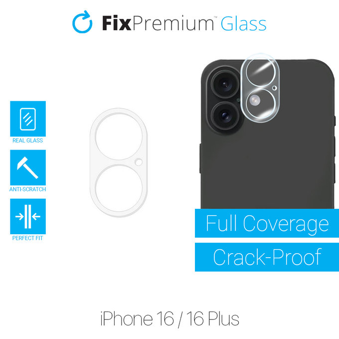 Θήκη Glass - Rear Camera Lens Protector για iPhone 16 & 16 Plus | FixPremium