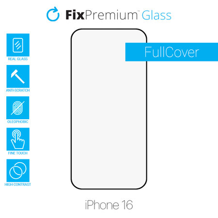 Προστατευτικό Γυαλί FullCover για iPhone 16 | FixPremium FullCover Glass