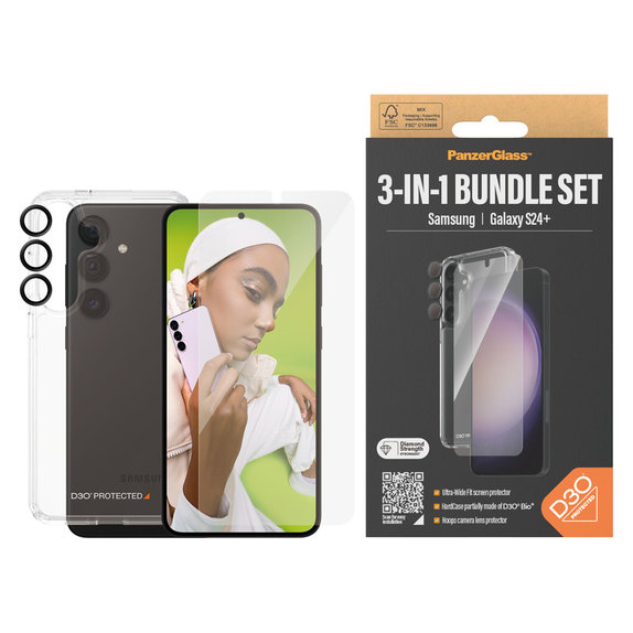 Bundle Hoops + Σκληρυμένο γυαλί UWF + Hard Case D3O για Samsung Galaxy S24+, PanzerGlass