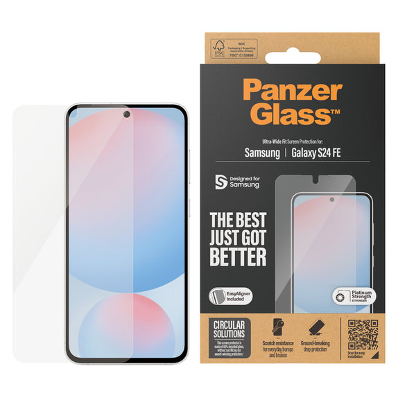 Σκληρυμένο γυαλί UWF με εφαρμογέα για Samsung Galaxy S24 FE, Διάφανο, PanzerGlass