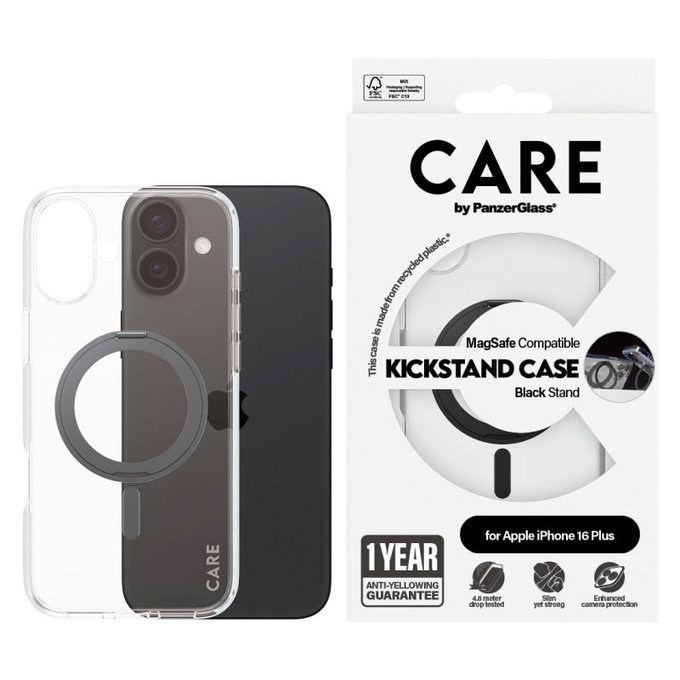Θήκη Kickstand με MagSafe για iPhone 16 Plus, Μαύρο, CARE