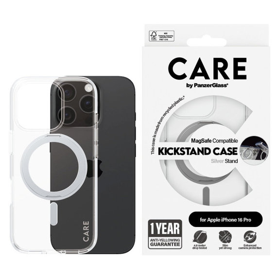 Θήκη Kickstand με MagSafe για iPhone 16 Pro, Ασημί, CARE