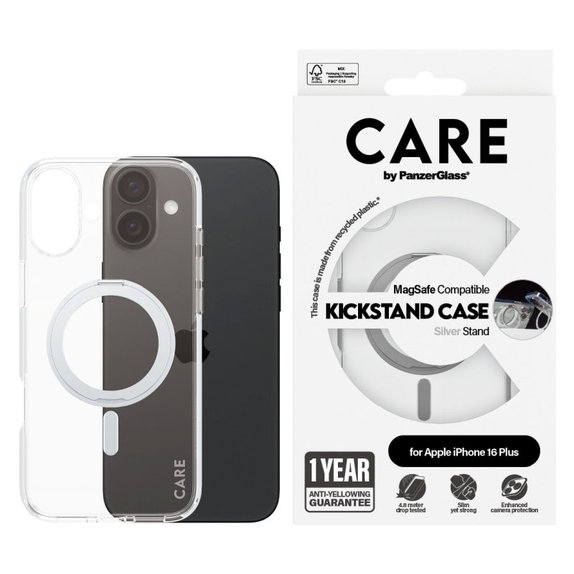 Θήκη Kickstand με MagSafe για iPhone 16 Plus, Ασημί, CARE