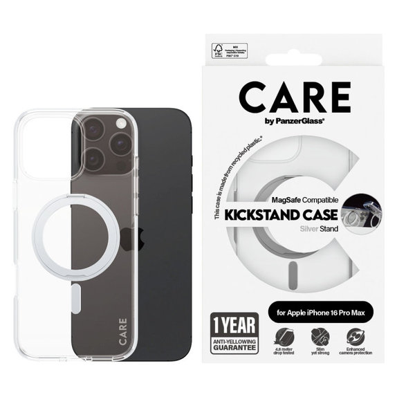 Θήκη Kickstand με MagSafe για iPhone 16 Pro Max, Ασημί, CARE