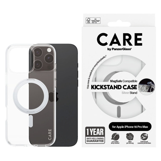 Θήκη Kickstand με MagSafe για iPhone 16 Pro Max, Ασημί, CARE