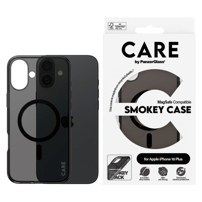 Θήκη Smokey με MagSafe για iPhone 16 Plus, Μαύρο, CARE