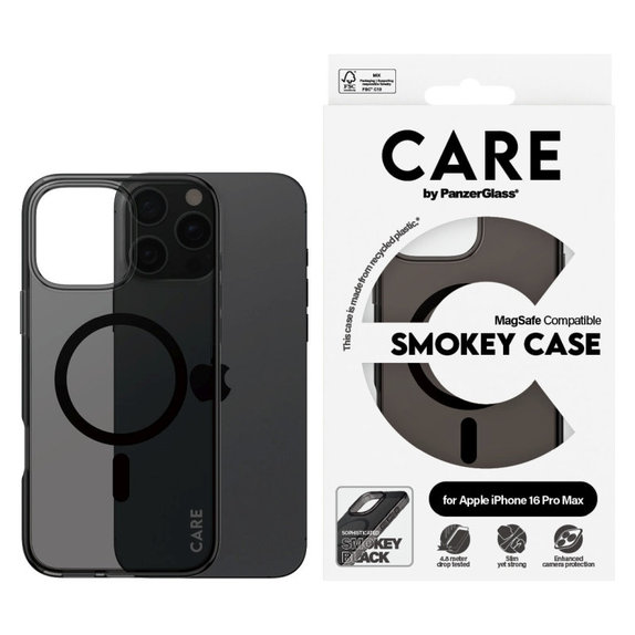 Θήκη Smokey με MagSafe για iPhone 16 Pro Max, Μαύρο, CARE