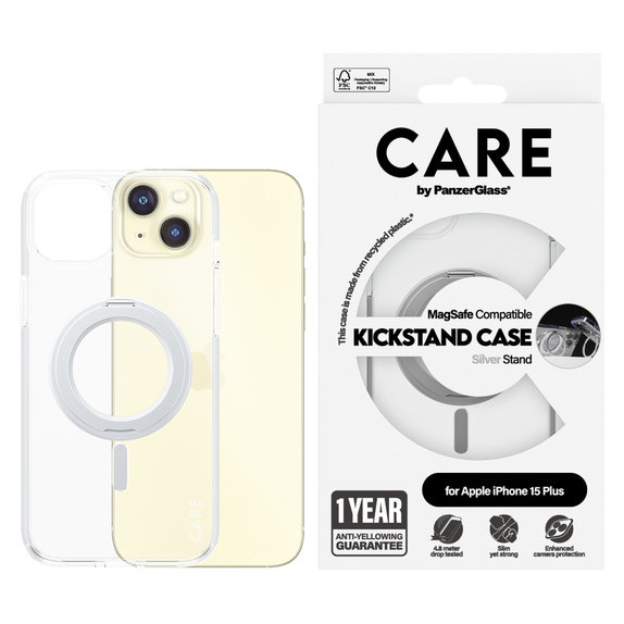 Θήκη Kickstand με MagSAFE by PanzerGlass για iPhone 15 Pro Max, Ασημί, PanzerGlass