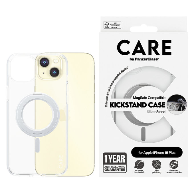 Θήκη Kickstand με MagSAFE by PanzerGlass για iPhone 15 Pro Max, Ασημί, PanzerGlass