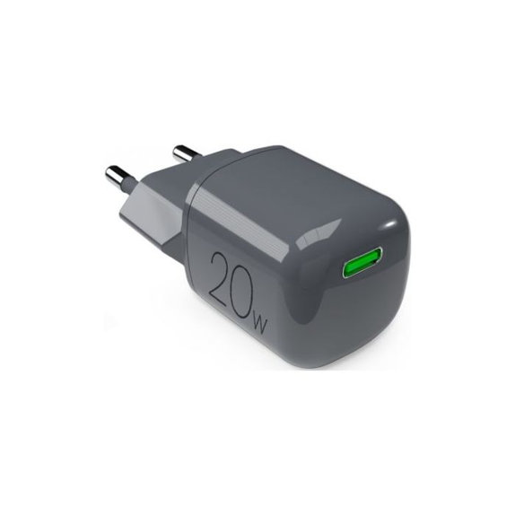 Αντάπτορας Φόρτισης MiniPro USB-C GaN 20W | Μαύρο Oyster | Black Oyster | PURO
