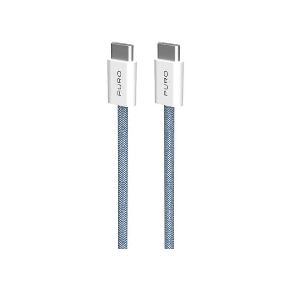 Καλώδιο USB-C / USB-C, 60W, Fabrik FABK4 (1.5m), Μπλε Λιμνοθάλασσα | Blue Lagon | PURO