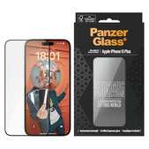 Προστατευτικό γυαλί UWF Ceramic με εφαρμογέα για iPhone 15 Plus, Μαύρο, PanzerGlass
