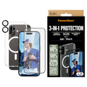 Bundle 3 σε 1 Hoops + Σκληρυμένο γυαλί UWF + Hard Case για iPhone 16, PanzerGlass