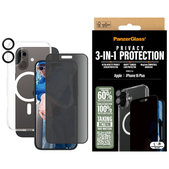 Bundle Hoops + Σκληρυμένο γυαλί UWF Privacy + Hard Case για iPhone 16 Plus, PanzerGlass
