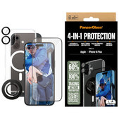 Bundle Hoops + Σκληρυμένο γυαλί UWF + Hard Case + Magnetic Ring Mount για iPhone 16 Plus, PanzerGlass